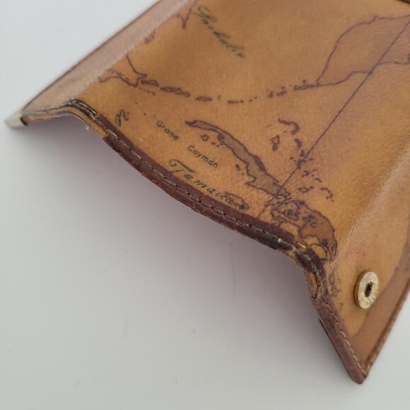 ALVIERO MARTINI 1° CLASSE Wallet Key Case Geo 6 hooks Holder Map Leather Italian - Picture 8 of 10